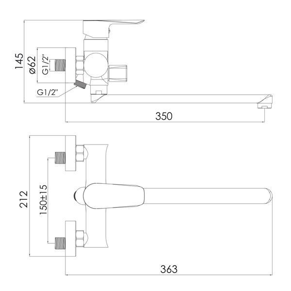 Смеситель для ванны Imprese Vaclav f03206406AB (никель) 541733 фото