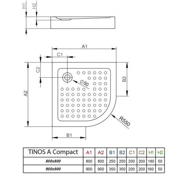 Душовий піддон Radaway Tinos A Compact 80x80 (S4TIA8080-08) 208706 фото