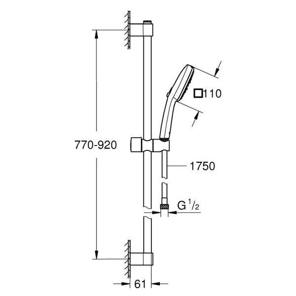 Душовий набір Grohe Tempesta Cube 110 III 26909003 (хром) 872672 фото