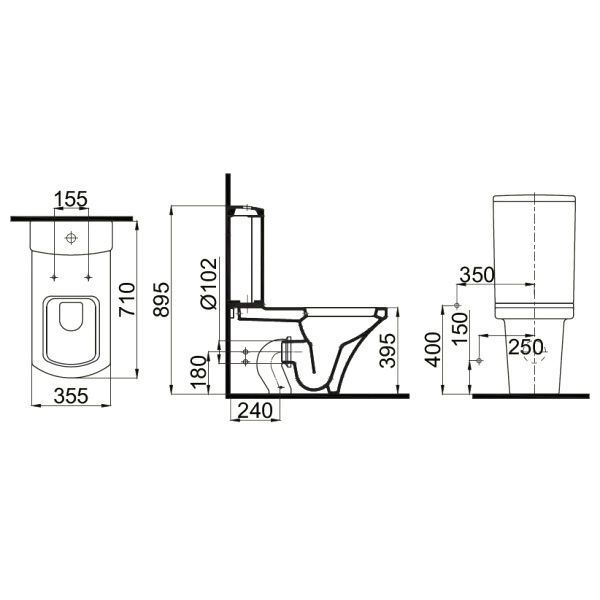 Унитаз-компакт Idevit Vega Rimless 2804-0305+2805-0300 с функцией биде 213270 фото