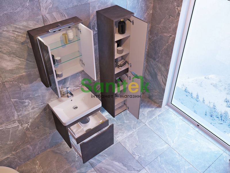 Дзеркало для ванної кімнати Ювента Livorno LvrMC-60 (структурне сіре) 327161 фото