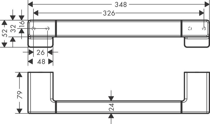 Поручень для ванної кімнати Hansgrohe AddStoris 41744670 (чорний матовий) 428210 фото