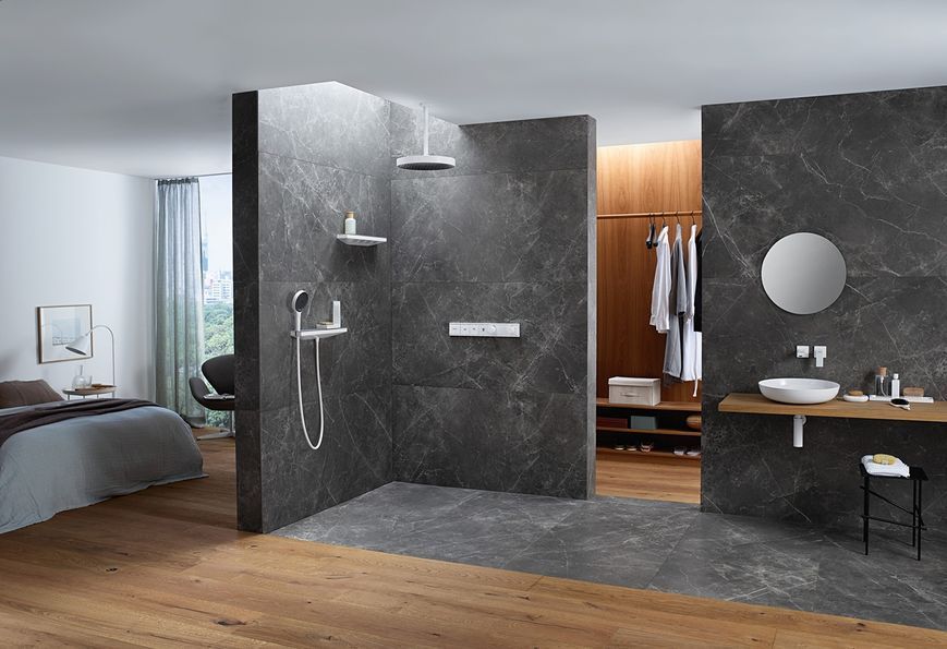 Верхній душ Hansgrohe Rainfinity 500 1jet 26243700 бічний з полицею (білий матовий) 304680 фото