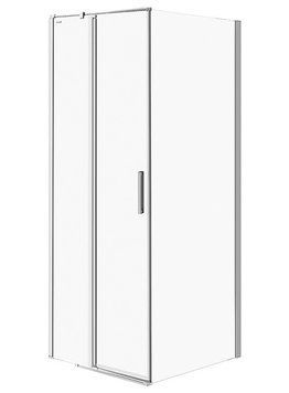 Душова кабіна Cersanit Moduo 80x80 (S162-003+S162-007) хромований профіль/скло прозоре ліва 547299 фото