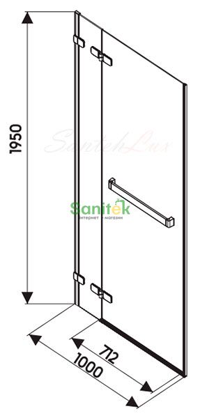Душові двері Kolo Next 100 (HDRF10222R03L) з релінгом сріблястий профіль/скло прозоре Reflex (ліва) 153176 фото