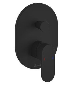Смеситель для ванны и душа Ravak Chrome CR 065.20BL.O2.RB070 X070433 скрытого монтажа для R-box (черный) 710950 фото