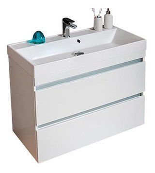 Тумба с умывальником Fancy Marble (Буль-Буль) Sherman 1000 Signe (белая) 149662 фото
