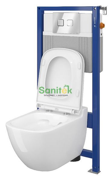Комплект інсталяції Cersanit Aqua 52 Сет B439/B29 з унітазом Caspia Clean On з сидінням Slim Soft Closing (S701-543) 499978 фото