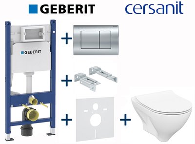 Комплект інсталяції Geberit Duofix 458.126.00.1+115.137.21.1 з унітазом Cersanit Mille Clean On з сидінням Soft Closing 696760 фото