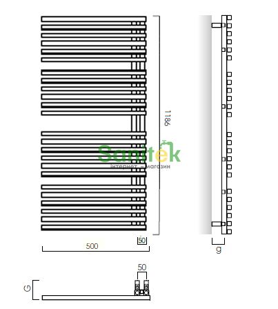 Рушникосушарка електрична Instal projekt Giulietta Electro GLT-50/120+HOTS-06C1 (білий) 272422 фото