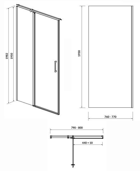 Душевая кабина Cersanit Moduo 80x80 (S162-003+S162-007) хромированный профиль/стекло прозрачное левая 547299 фото