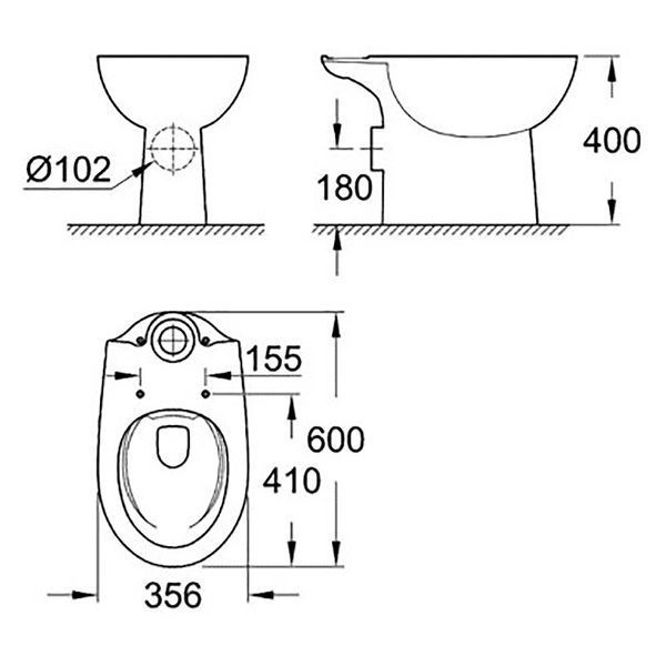 Унітаз для бачка Grohe Bau Ceramic 39349000 Rimless 273570 фото