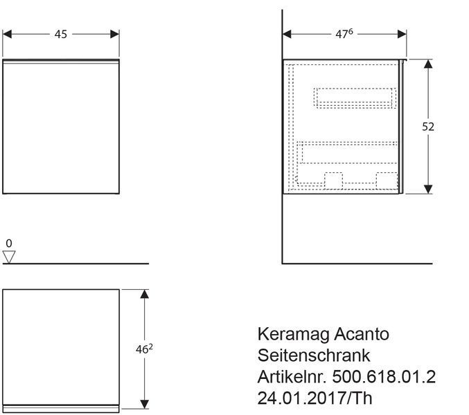 Шафка Geberit Acanto 500.618.16.1 чорний/чорне скло 278153 фото
