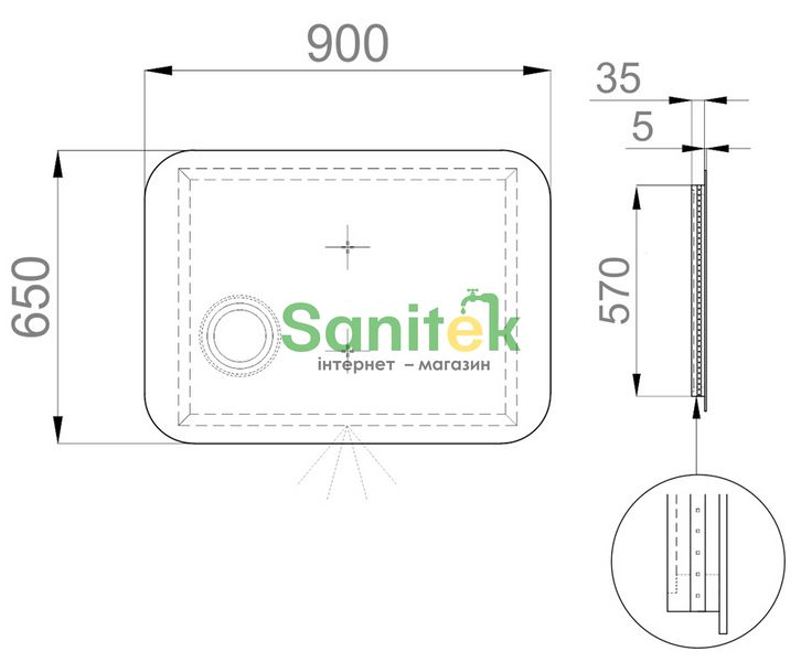 Зеркало для ванной комнаты Sanwerk Ultra Oko 90x65см (ZU0000161) 271480 фото