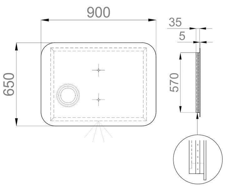 Зеркало для ванной комнаты Sanwerk Ultra Oko 90x65см (ZU0000161) 271480 фото