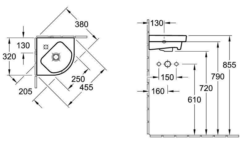 Умивальник Villeroy&Boch Subway 2.0 32x32 см (73194501) 159704 фото