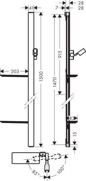 Душевая штанга Hansgrohe Unica E 27645000 (хром) 160733 фото