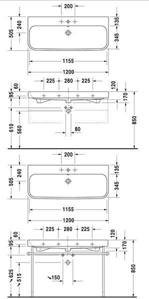 Умивальник Duravit Happy D.2 120x50 см 2318120000 157129 фото