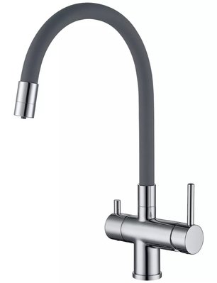 Змішувач для кухні Gappo G4398-30 з підключенням питної води (хром/сірий) 927250 фото