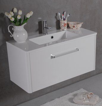 Тумба с умывальником Fancy Marble (Буль-Буль) Bali 90 Annabelle (белая) 128836 фото
