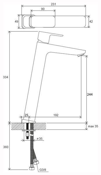 Змішувач для умивальника Ravak 10&deg; Free TD F 015.00CR X070130 (хром) 350091 фото