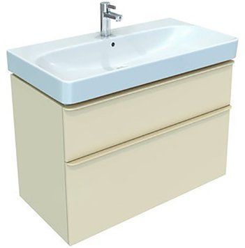Тумба с умывальником Geberit Smyle Square 90 см (500.354.JL.1/500.251.01.1) песочно-серый 536046 фото