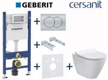 Комплект инсталляции Geberit Duofix 458.126.00.1+115.107.46.1 с унитазом Cersanit City Oval Clean On с сиденьем Soft Closing 696832 фото
