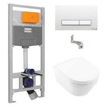 Комплект инсталляции Imprese i8109 с унитазом Villeroy&Boch Architectura DirectFlush 4694HR01 с сиденьем Soft Closing 935957 фото