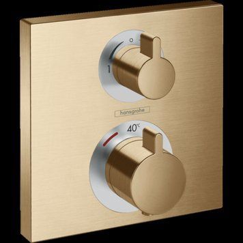 Змішувач для ванни та душу Hansgrohe Ecostat Square 15714140 прихованого монтажу з термостатом (бронза матовий) 305015 фото