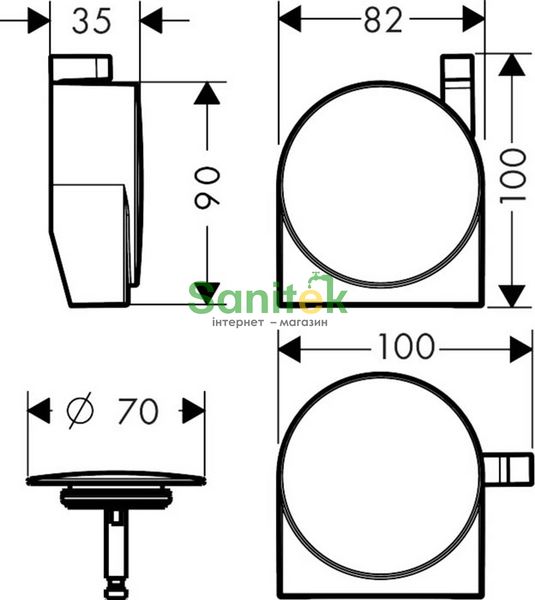 Накладка для сифона на ванну Hansgrohe Exafill S 58117140 (бронза) 305128 фото