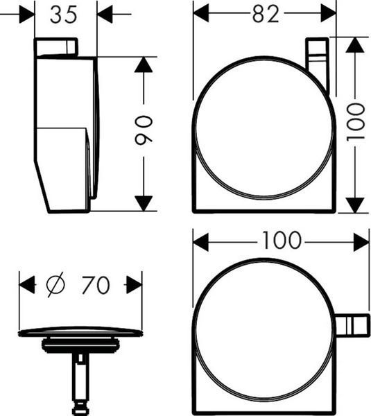 Накладка для сифона на ванну Hansgrohe Exafill S 58117990 (золото) 304703 фото