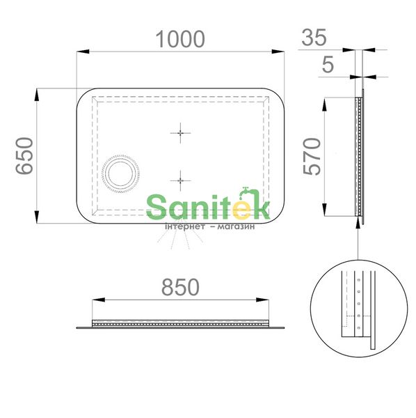 Зеркало для ванной комнаты Sanwerk Ultra Oko 100x65см (ZU0000162) 271481 фото