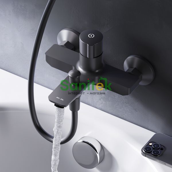 Смеситель для ванны Am.Pm X-Joy TouchReel F85A10522 (черный) 850882 фото
