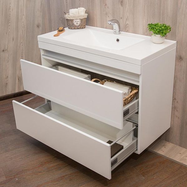 Тумба с умывальником Fancy Marble (Буль-Буль) Borneo 1000 Lisa (Белая) 1007453 фото