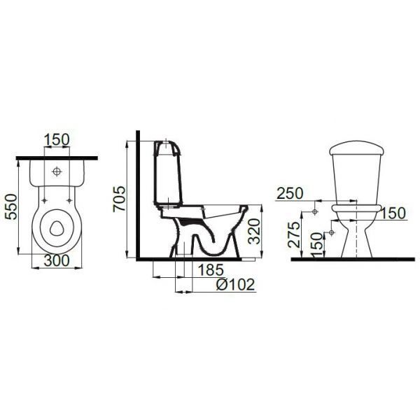 Унитаз-компакт Idevit Afacan Rimless 0504-2106-0171+0505-0000-0171 вертикальный выпуск 213271 фото