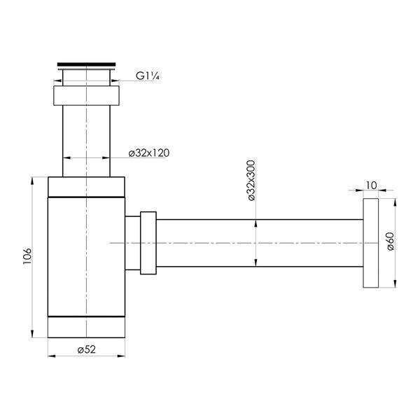 Напівсифон для умивальника Imprese Hydrant ZMK031806600 (хром) 310966 фото