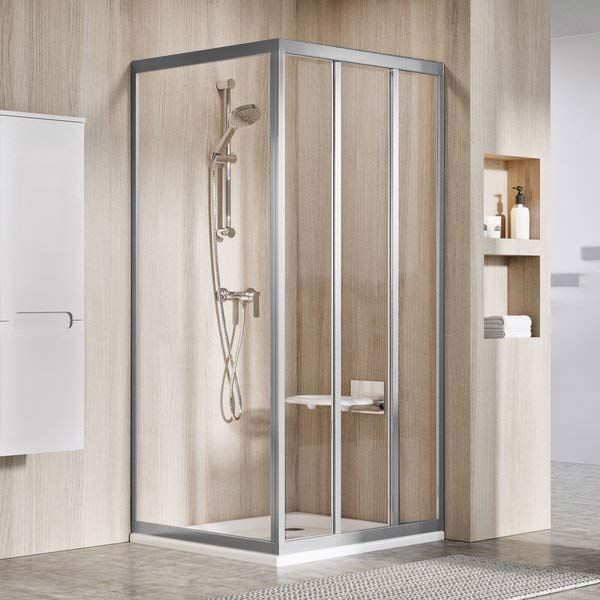 Душова кабіна Ravak Supernova ASDP3+APSS 80x90 (00V40UR2Z1+94070UR2Z1) сатиновий профіль/скло Transparent 280341 фото