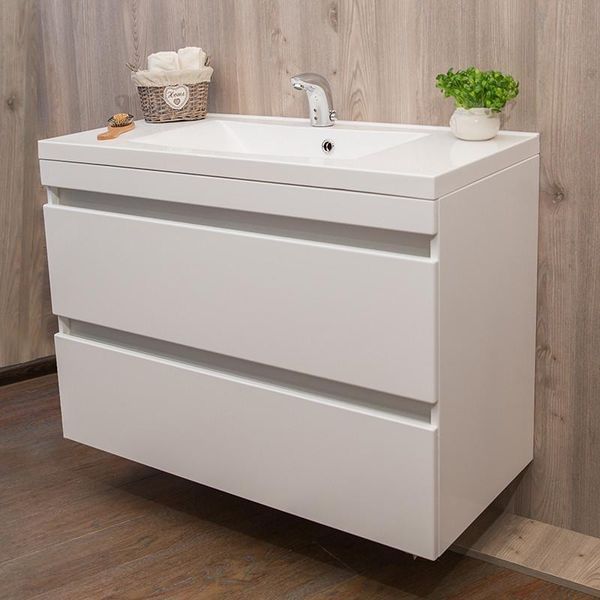 Тумба с умывальником Fancy Marble (Буль-Буль) Borneo 1000 Lisa (Белая) 1007453 фото