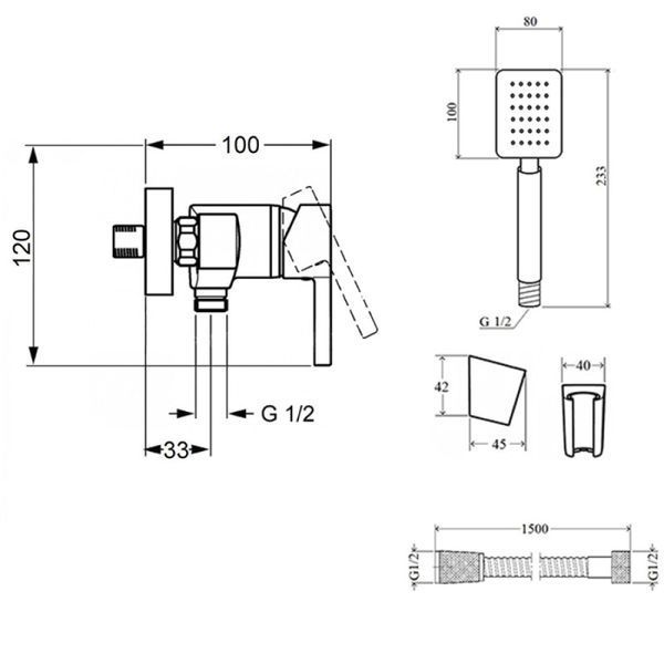Смеситель для душа Lidz (NKS)-10 30 010 00 никель 374657 фото