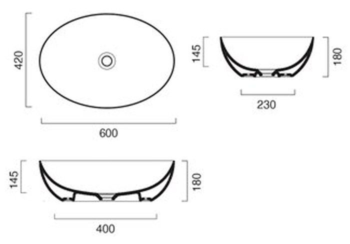 Умывальник Catalano Sfera 60x42 см 0522600021 (белый матовый) 917085 фото