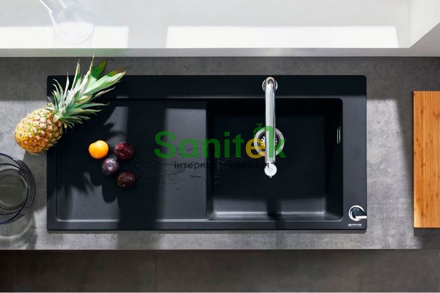 Гранітна мийка Hansgrohe C51-F450-08 (43314170) чорний графіт + Змішувач для кухні Hansgrohe Metris Select M71 73818000 з душем 304959 фото