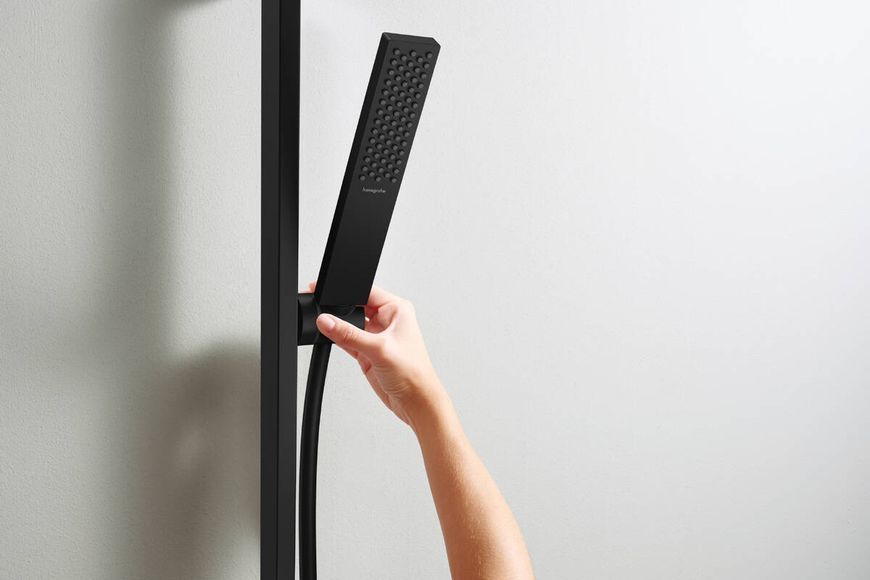 Душевая штанга Hansgrohe Unica E Puro 24403670 900 мм с шлангом 160 см (чёрный матовый) 694345 фото