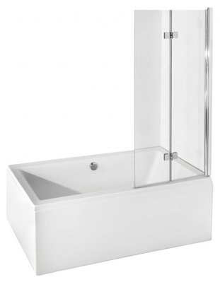 Шторка для ванны Besco Prestigio 80x150 (PP-2S) профиль хром/стекло прозрачное 371581 фото