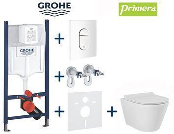 Комплект інсталяції Grohe Rapid SL 3884000G з унітазом Primera Topic Clean pro 8320020 с сиденьем Slim soft close 777984 фото