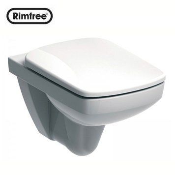 Унитаз подвесной Geberit Selnova Square Rimfree 500.275.01.1+500.336.01.1 с сиденьем Duroplast Soft Close 425447 фото