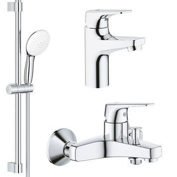 Набор смесителей для ванной комнаты Grohe Bau Flow UA121624S1 (хром) 873019 фото