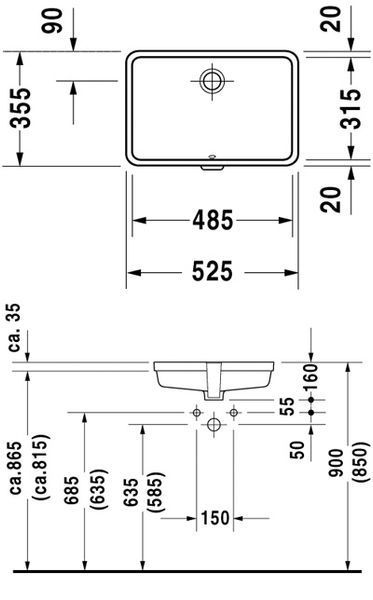 Умывальник Duravit Vero 49x32 см 0330480022 157347 фото