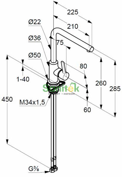 Смеситель для кухни Kludi L-ine S 408033975 (чёрный матовый) 547893 фото