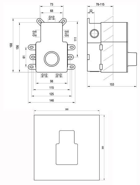 Скрытая часть Ravak R-box Vertical O2/O3 Base RB 07F.50 (X070235) 710832 фото