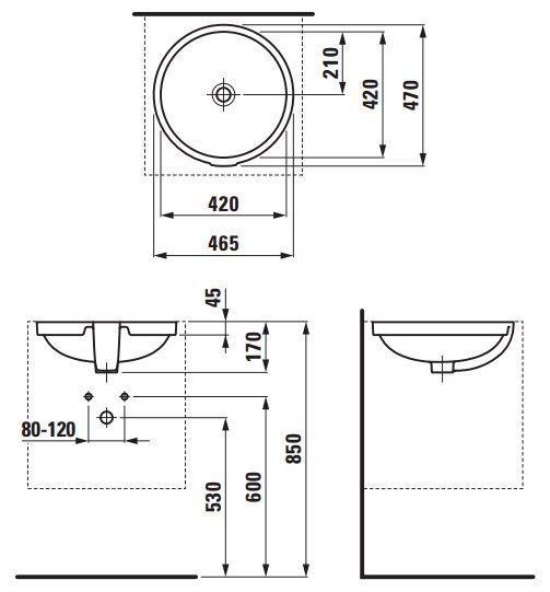 Умивальник Laufen Pro &Oslash; 42 см (H8189610001091) 162094 фото